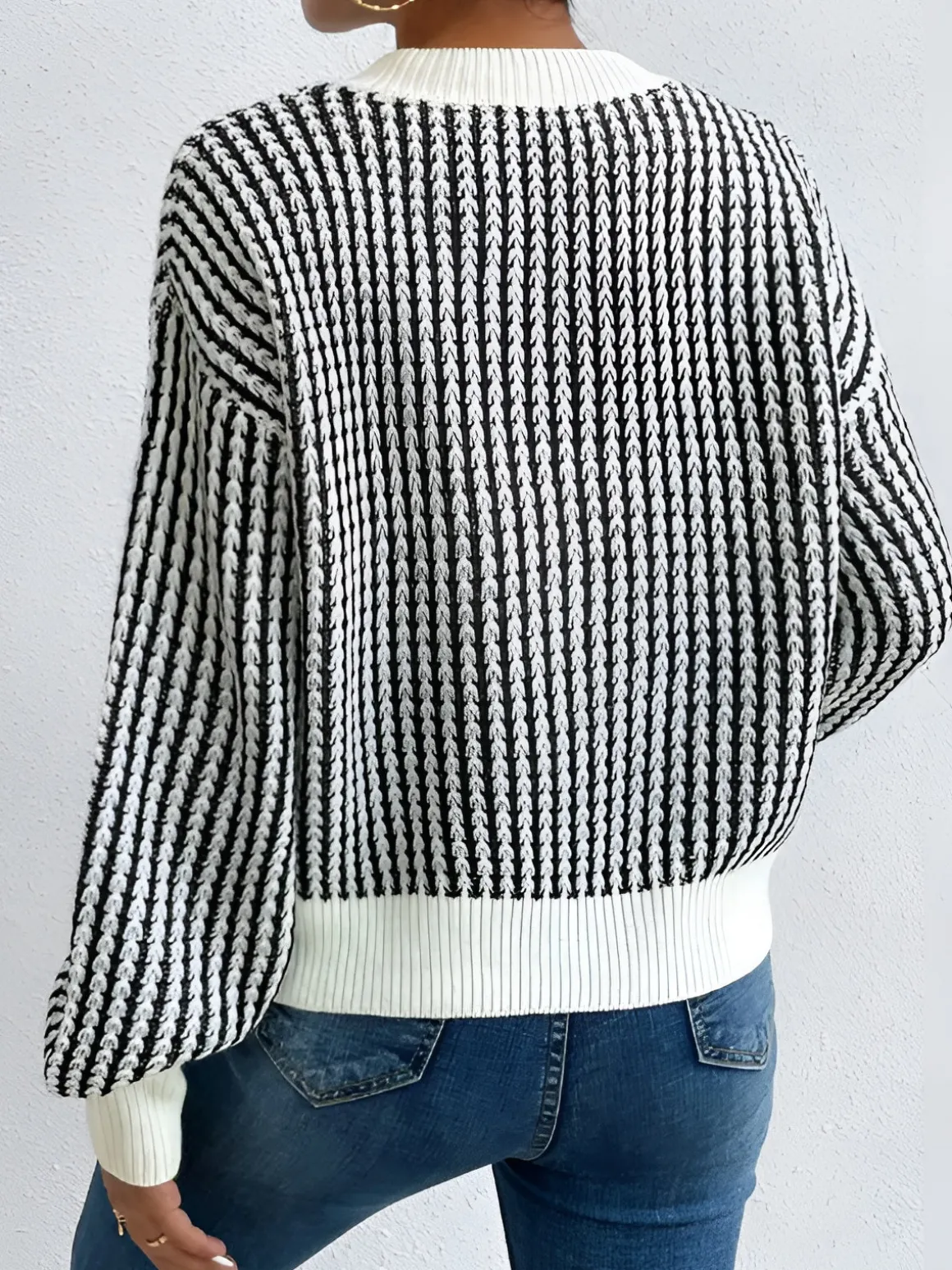 Color Block Striped Knit Top