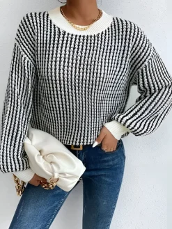 Color Block Striped Knit Top