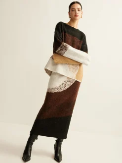 Color Block Sweater Skirt