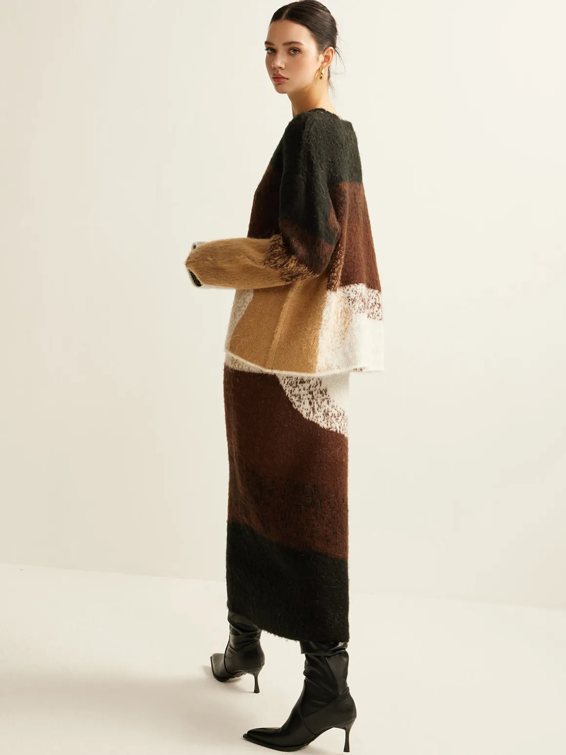 Color Block Sweater Skirt