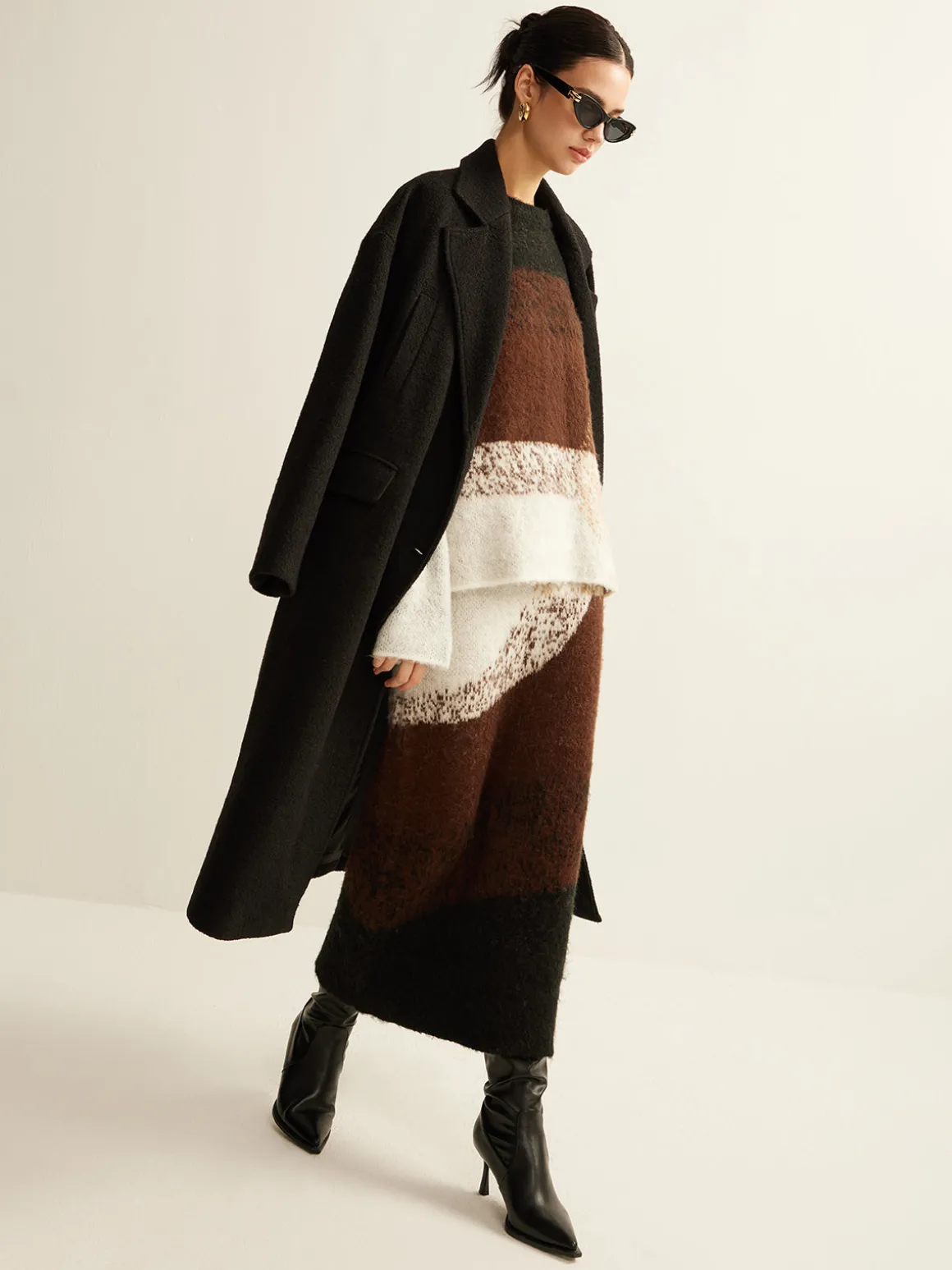Color Block Sweater Skirt