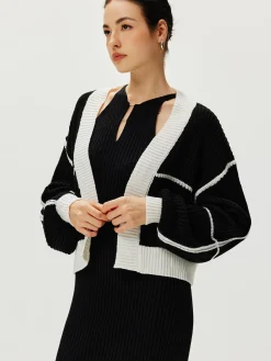 Color Block Versatile Knit Cardigan