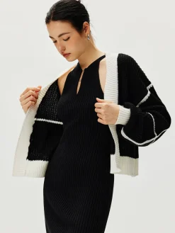 Color Block Versatile Knit Cardigan
