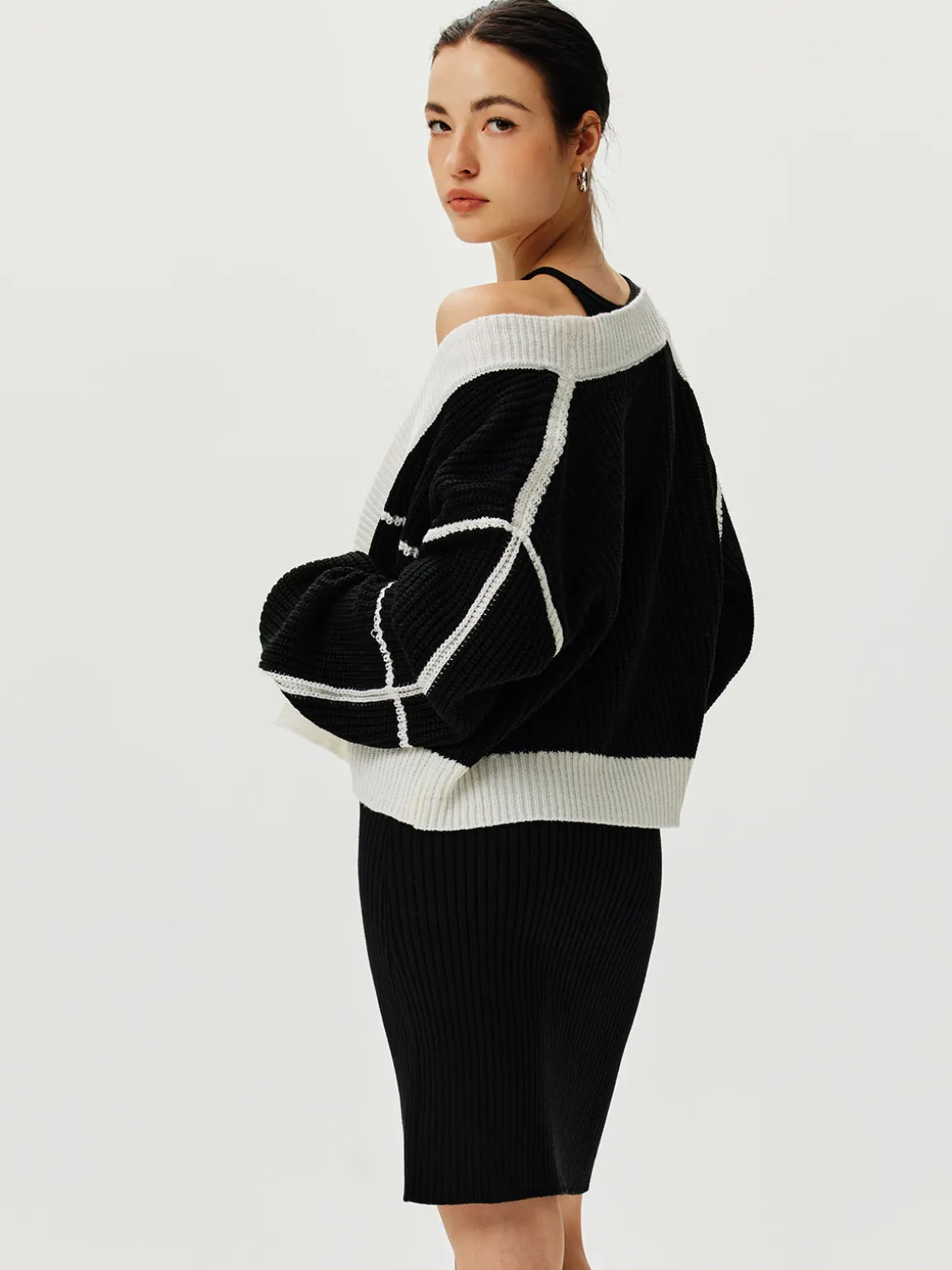 Color Block Versatile Knit Cardigan