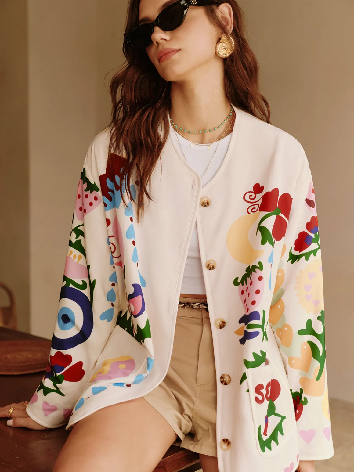 Colorful Printed Charming Winter Coat