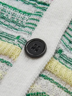 Colorful Striped Breasted Knit Cardigan