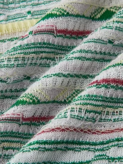 Colorful Striped Breasted Knit Cardigan