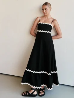 Contast Trim Cami Long Dress