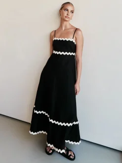 Contast Trim Cami Long Dress