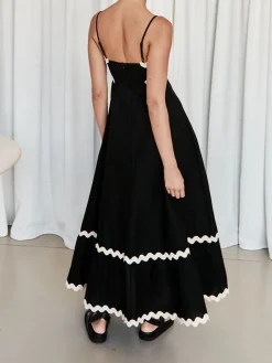 Contast Trim Cami Long Dress