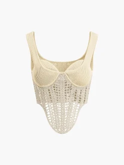 Contour Piping Crochet Crop Top