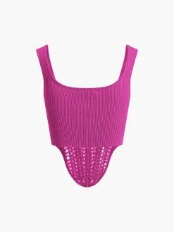 Contour Piping Crochet Crop Top