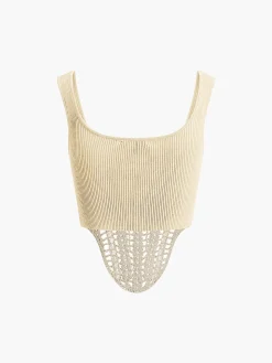 Contour Piping Crochet Crop Top
