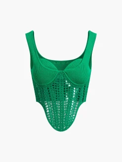 Contour Piping Crochet Crop Top