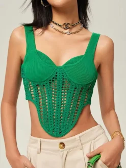 Contour Piping Crochet Crop Top