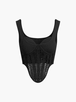 Contour Piping Crochet Crop Top