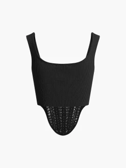 Contour Piping Crochet Crop Top