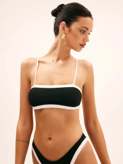 Contrast Binding Bikini Set