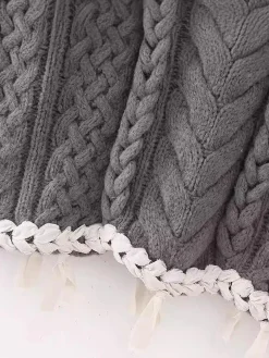 Contrast Binding Cable Sweater Vest
