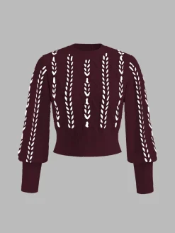 Contrast Binding Cinched Sweater