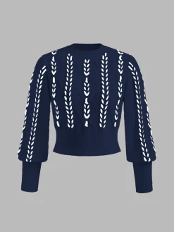 Contrast Binding Cinched Sweater