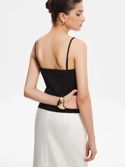 Contrast Binding Lace Trim Cami Top