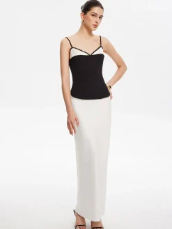 Contrast Binding Lace Trim Cami Top