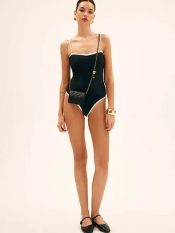 Contrast Binding One Piece Swimsuit