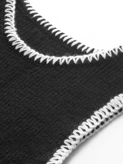 Contrast Binding Sweater Vest
