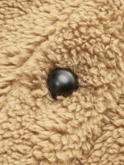 Contrast Collar Button Fleece Jacket