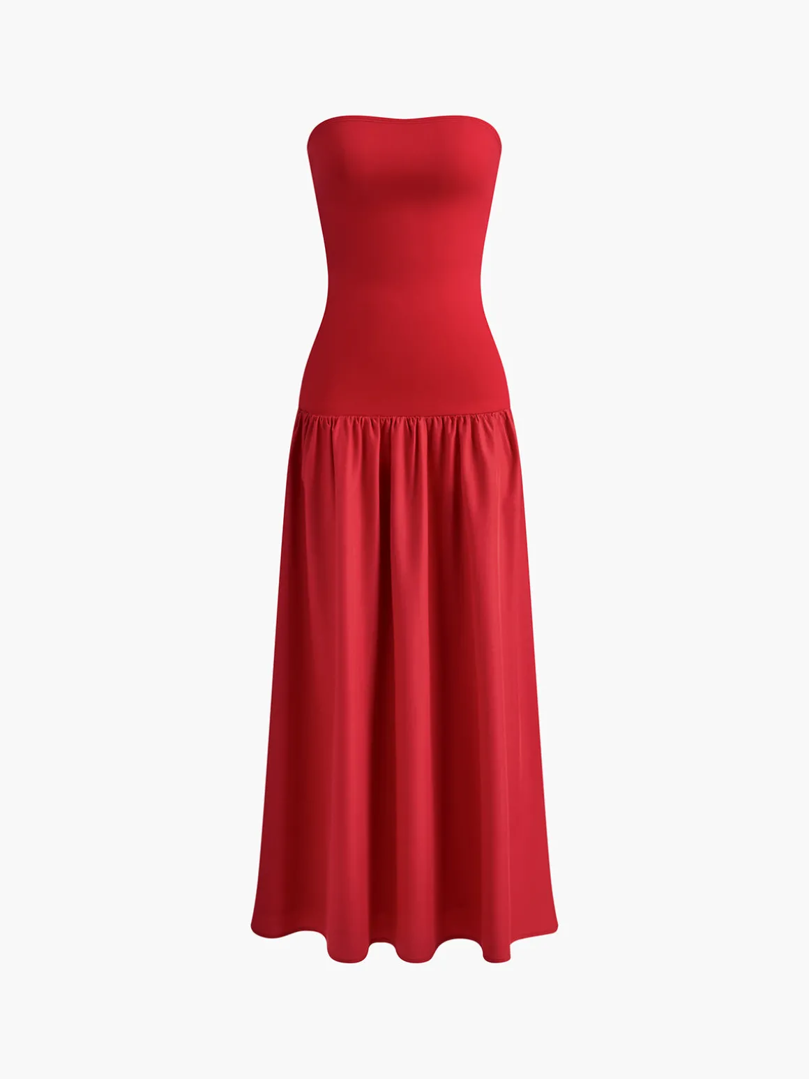 Contrast Color Tube Long Dress