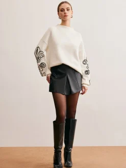 Contrast Curve Shift Sweater