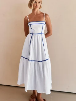 Contrast Line Decor Cami Long Dress