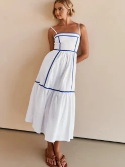 Contrast Line Decor Cami Long Dress