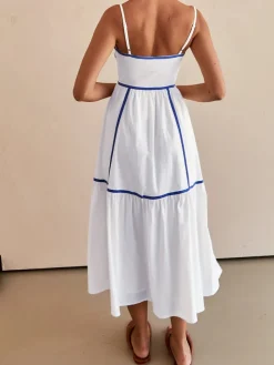 Contrast Line Decor Cami Long Dress