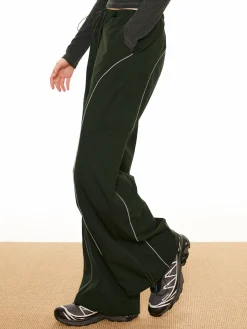 Contrast Piping Drawstring Pants
