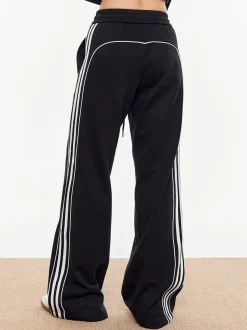 Contrast Piping Drawstring Sweatpants