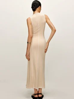 Contrast Piping Knit Tank Dress
