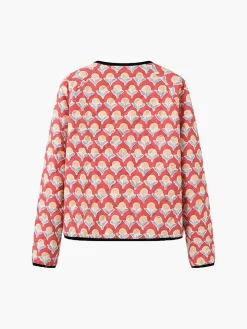 Contrast Piping Lace Up Jacket