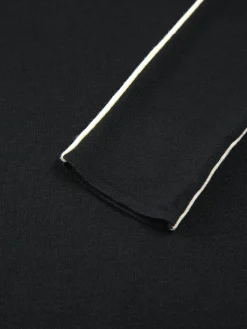 Contrast Piping Turtleneck Long Sleeve Top