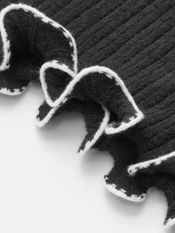 Contrast Ruffle Sweater