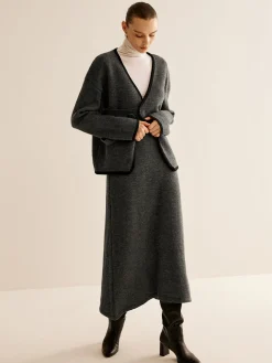 Contrast Side Piping Belted Sweater Co-ords