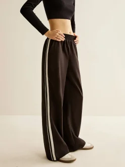 Contrast Striped Elastic Waist Pants