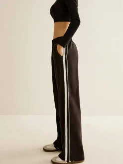 Contrast Striped Elastic Waist Pants