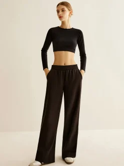 Contrast Striped Elastic Waist Pants