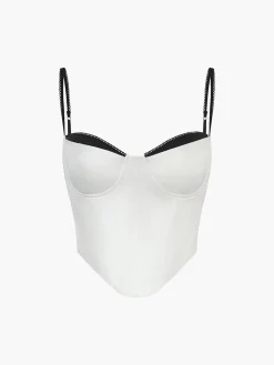 Contrast Trim Corset Cami Top