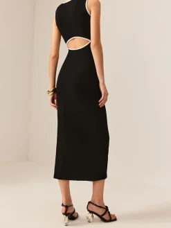 Contrast Trim Cutout Tank Dress