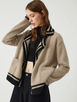 Contrast Trim Knit Cardigan