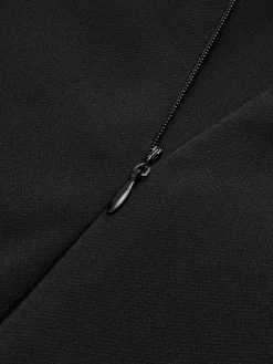 Contrast Trim Knotted Zipper Dress