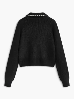 Contrast Trim Lapel Cardigan
